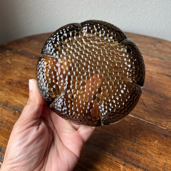 MCM Blenko Brown Glass Pebble Bottom Ashtray or Trinket dish - Picture 3 of 8